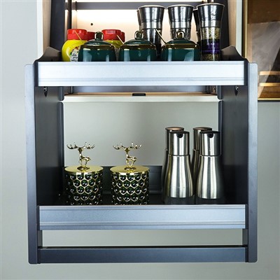 Kuchynská úložná skriňa Vertikálny zdvíhací kovový skrytý úložný kôš